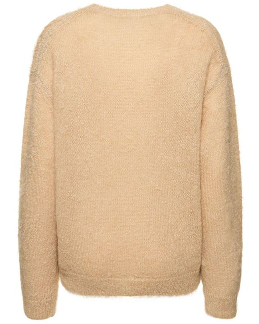 Auralee Natural Brushed Super Kid Mohair Knit Sweater