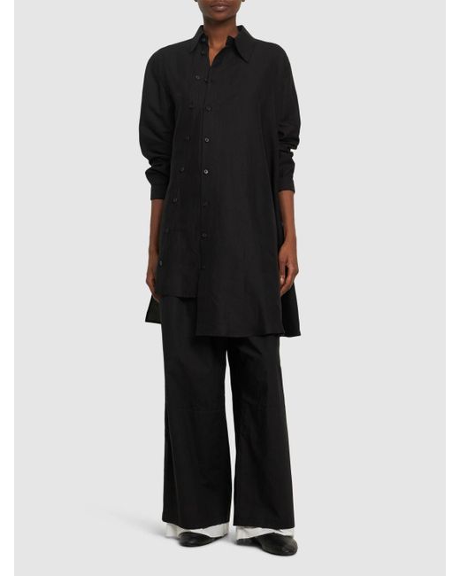 Camisa asimétrica con botones Yohji Yamamoto de color Black