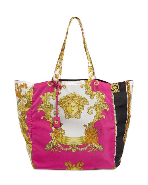 Versace Multicolor Nylon Medusa Renaissance Print Tote Bag