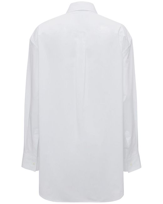 J.W. Anderson White Cotton Poplin Peplum Drape Shirt