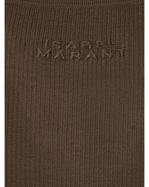 Isabel Marant Brown Estine Wool Blend Knit Top