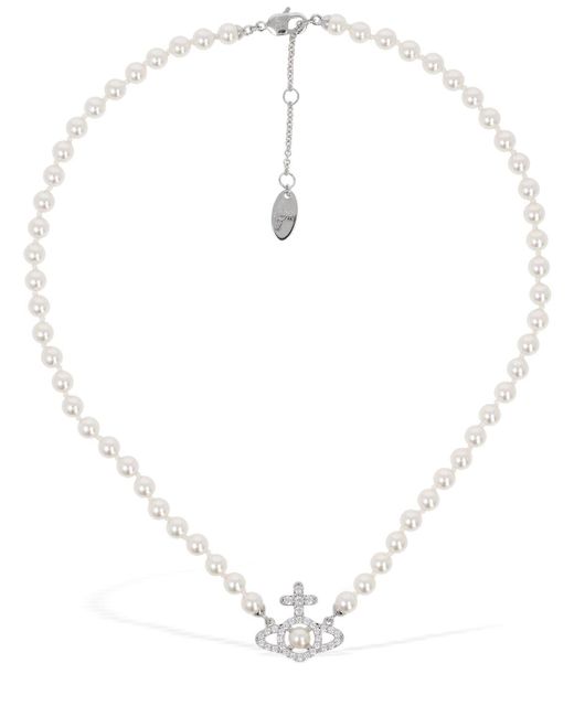 Collana olympia con perle d'imitazione di Vivienne Westwood in White
