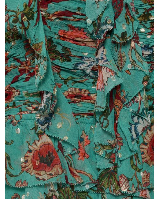 Robe longue en soie mélangée imprimée colette Ulla Johnson en coloris Green
