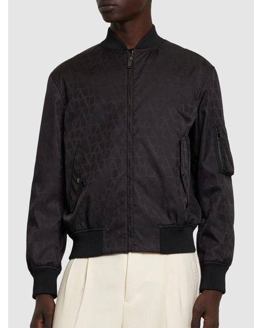 Valentino Black Toile Iconographe Nylon Jacket for men