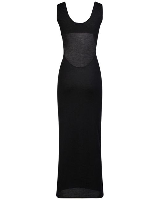 Saint Laurent Black Rückenloses Kleid Aus Wollmischung