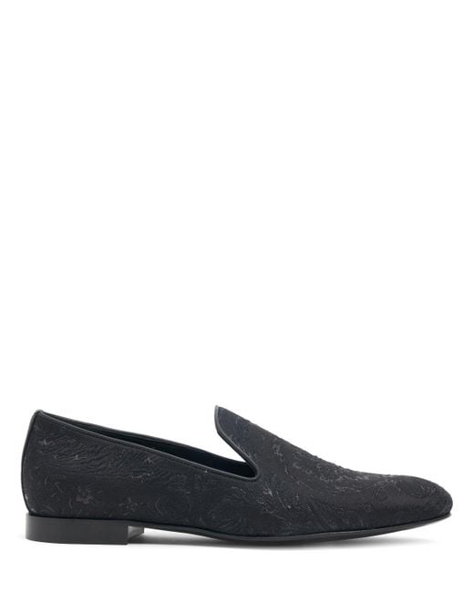 Versace Blue Jacquard Loafers for men