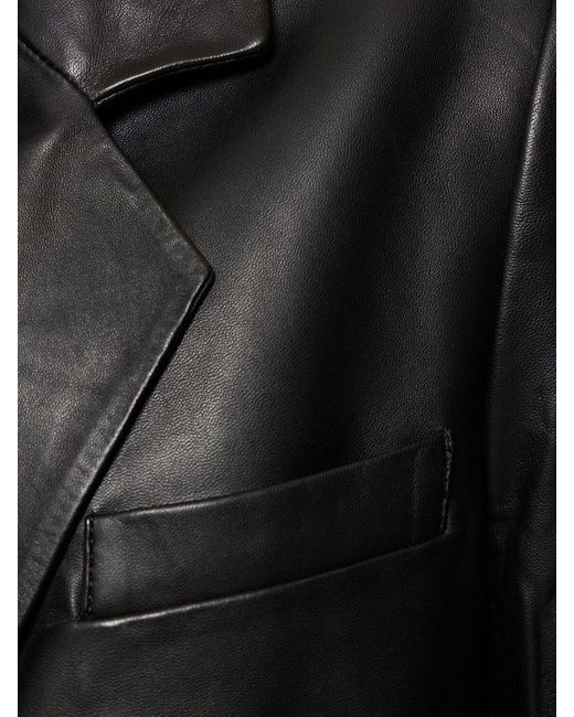 Reformation Black Veda Dalia Relaxed Leather Blazer