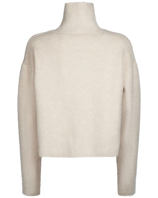 Suéter de punto de lana cepillada The Row de color White