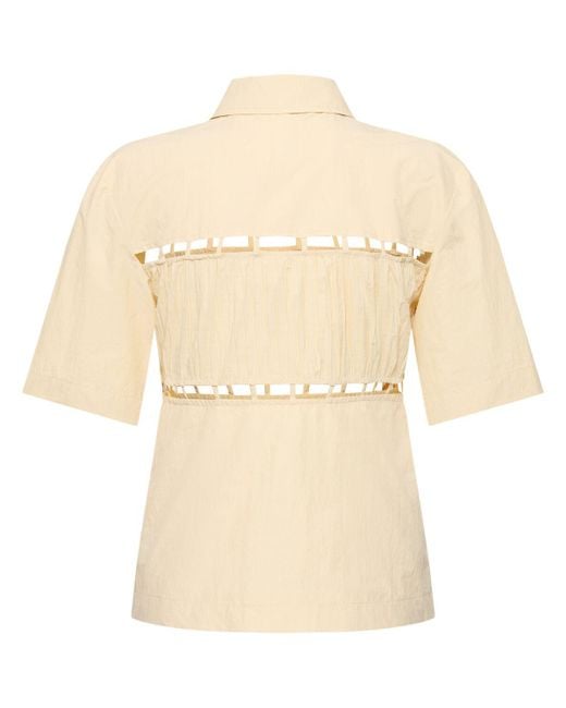 Nanushka Natural Satu Pleated Poplin Shirt