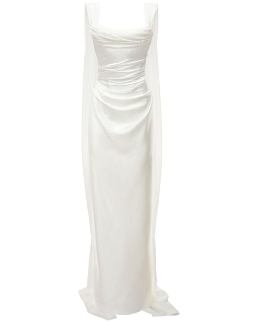 Robe En Satin De Soie Épaisse Vivienne Westwood en coloris White