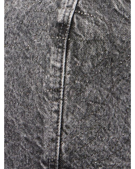 Embellished cotton denim top di ROTATE BIRGER CHRISTENSEN in Gray