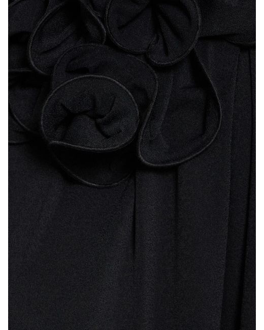 Magda Butrym Black Jersey Shirt W/ Flowers
