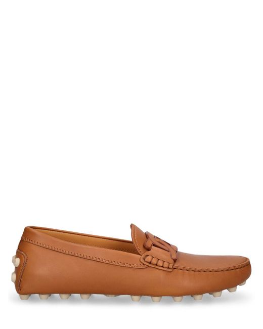 Tod's Brown 10mm Hohe Lederloafers "gommino Macro"