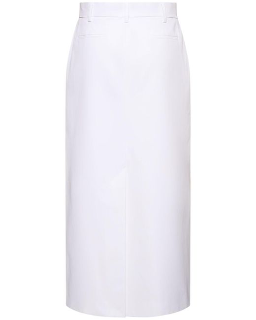 Falda midi de popelina Valentino de color White