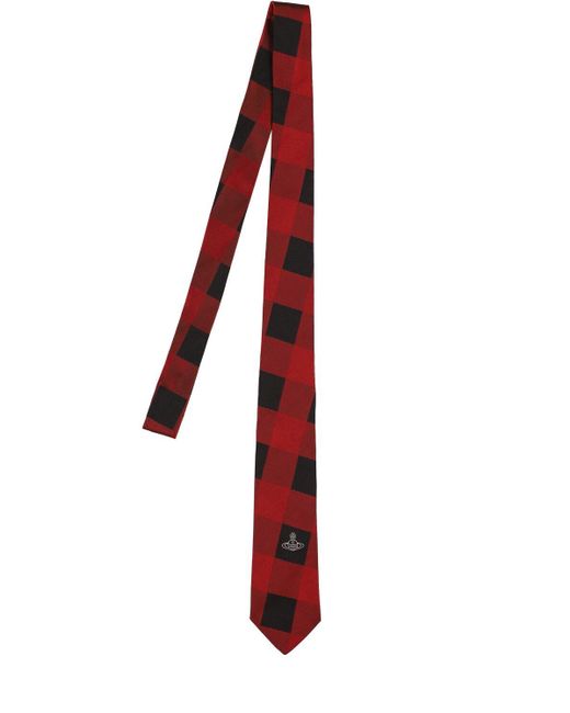 Cravate en soie à carreaux 7 cm Vivienne Westwood pour homme en coloris Red