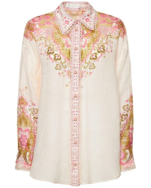 Camicia relaxed fit laurel in ramié di Zimmermann in Natural