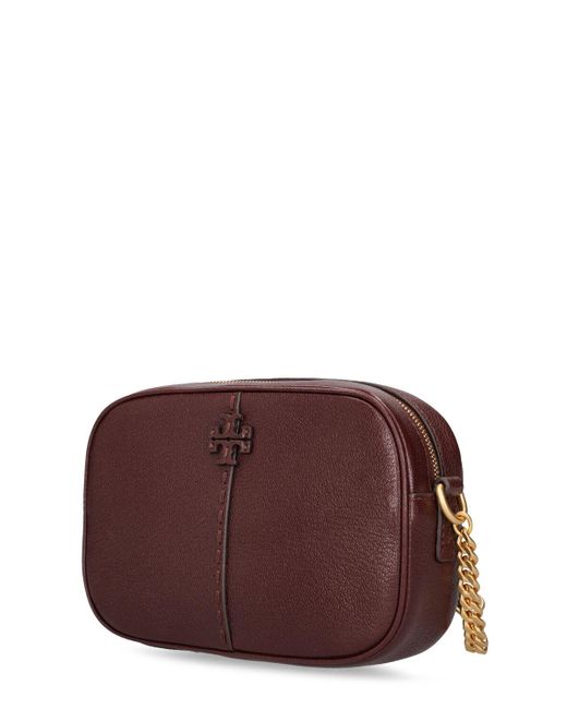 Tory Burch Purple Mcgraw Leather Camera Bag