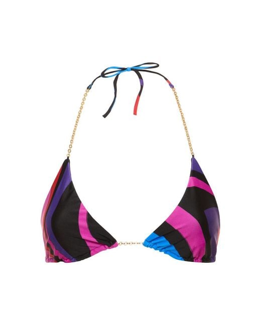 Emilio Pucci Multicolor Triangle Bikini Top