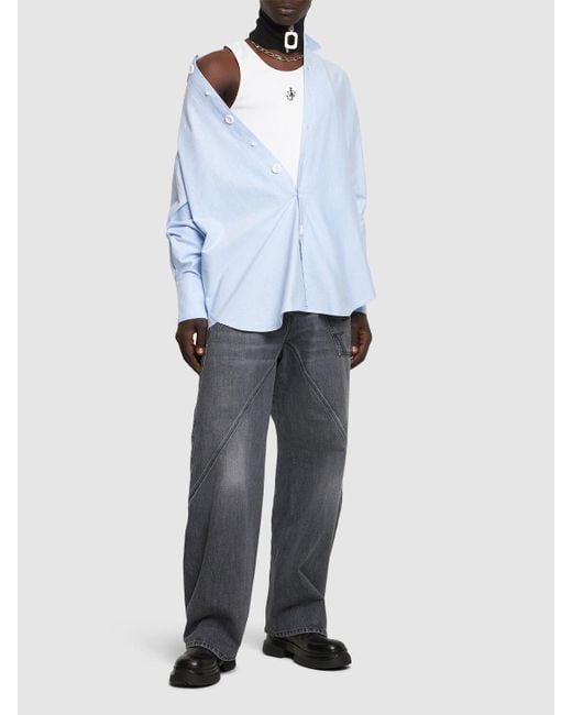 Top de algodón stretch sin mangas J.W. Anderson de hombre de color Blue