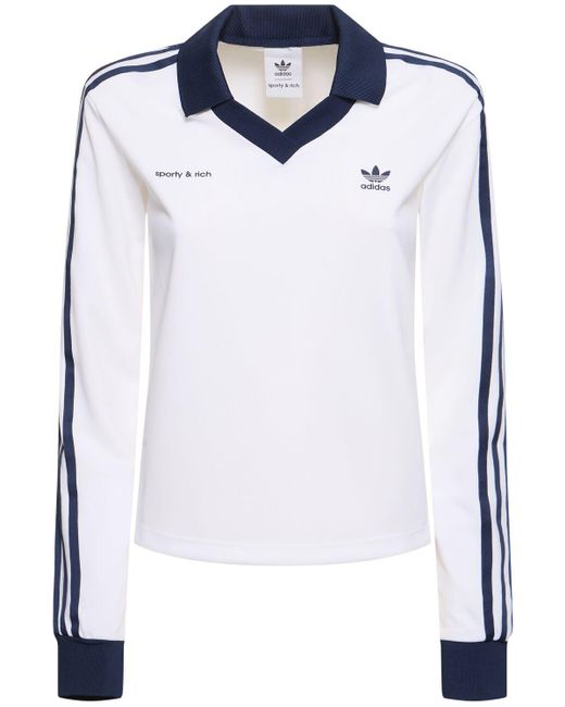 Adidas Blue Langärmeliges Poloshirt "sporty & Rich"