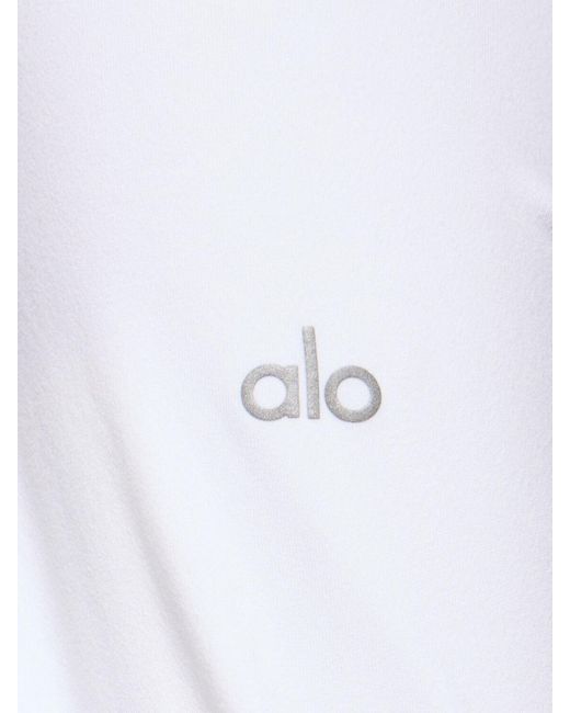 Alo Yoga White Langärmeliges T-shirt "alosoft Finesse"