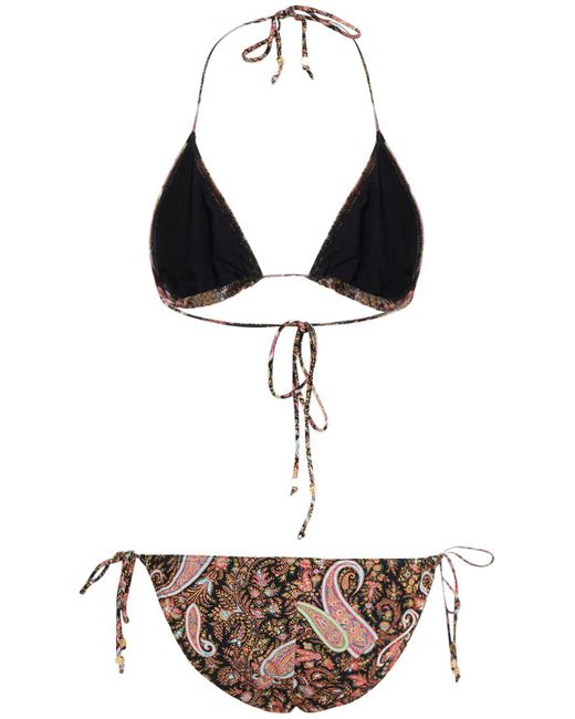 Etro Multicolor Printed Lycra Triangle Bikini Set