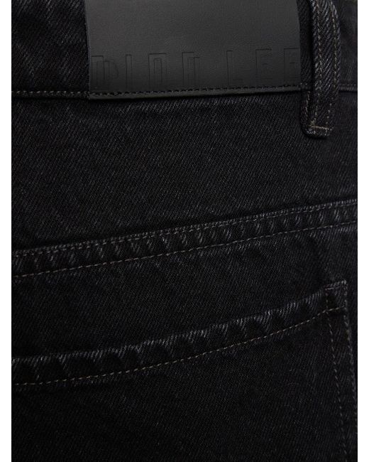 Jeans laghi in denim di cotone distressed di Dion Lee in Black