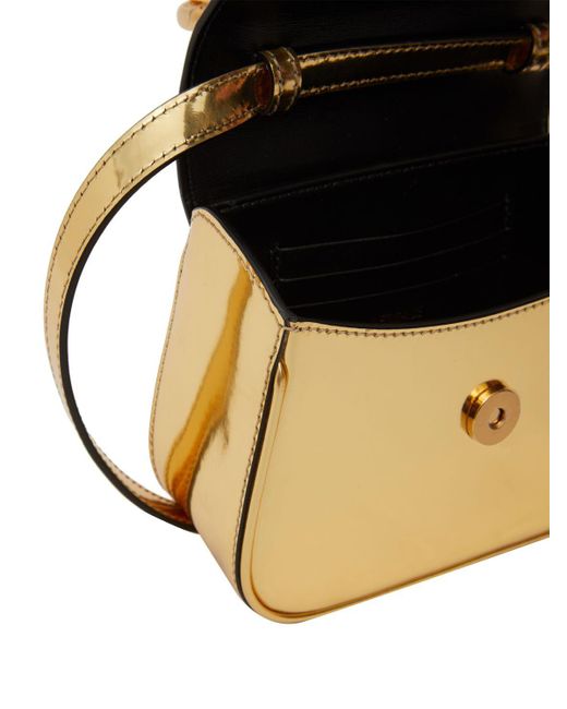 Versace Metallic Mini Medusa Leather Top Handle Bag