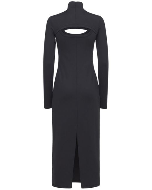 Ambush Cut Out Long Sleeve Midi Dress in Black | Lyst UK