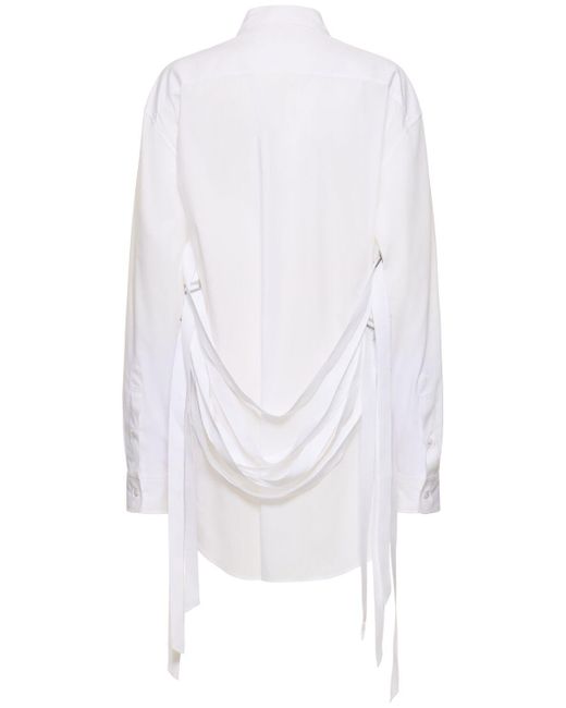 Camisa larga de popelina de algodón Ann Demeulemeester de color White