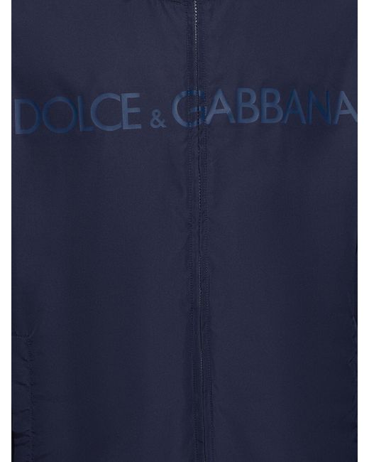 メンズ Dolce & Gabbana リバーシブルフーデッドウィンドブレーカー Blue
