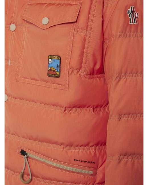 3 MONCLER GRENOBLE Orange Lavachey Tech Down Jacket for men