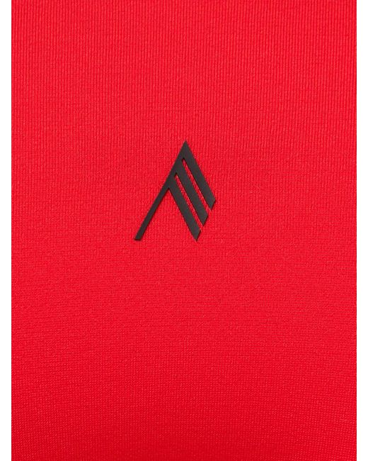 The Attico Red Lycra Triangle Bikini