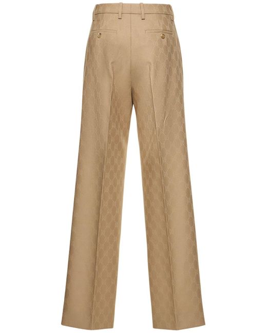 Pantalones de lana Gucci de color Natural