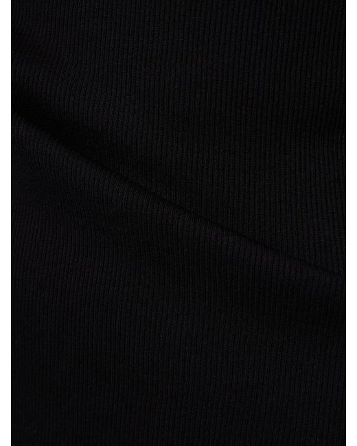 Helmut Lang Black Slash Cotton Jersey Cutout Top