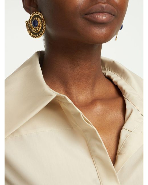 D'Estree Metallic Sonia Shell Clip-on Earrings