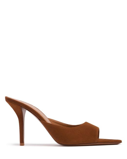 Gia Borghini Brown 85Mm Perni 04 Suede Mules