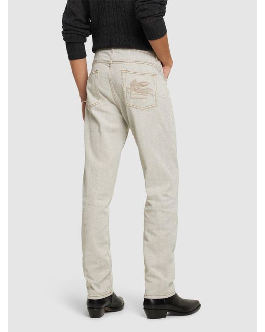 Etro Natural Cotton Denim Straight Jeans for men