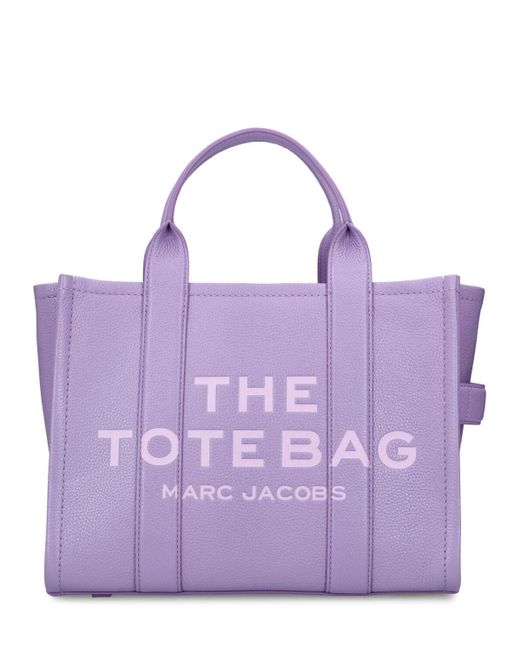 Marc Jacobs Purple The Medium Tote Leather Bag