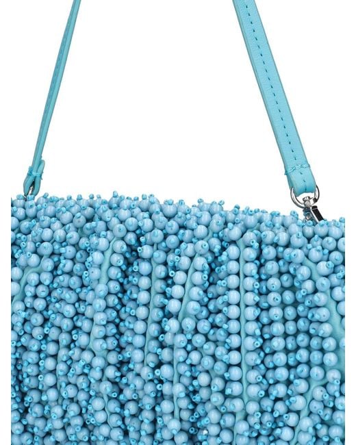 STAUD Beaded Bean Convertible Bag in Blue