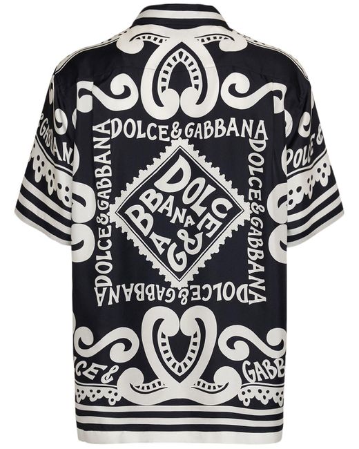 メンズ Dolce & Gabbana Bandana シルクツイルボウリングシャツ Black