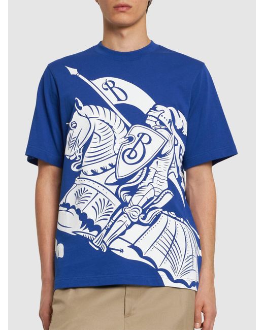 Burberry Bedrucktes T-shirt Aus Baumwolljersey "ekd" in Blue für Herren