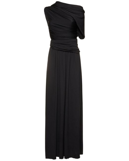 Robe longue en jersey drapé delphi Altuzarra en coloris Black