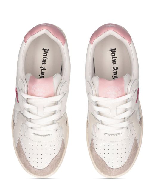 Palm Angels Pink 30Mm Palm University Leather Sneakers