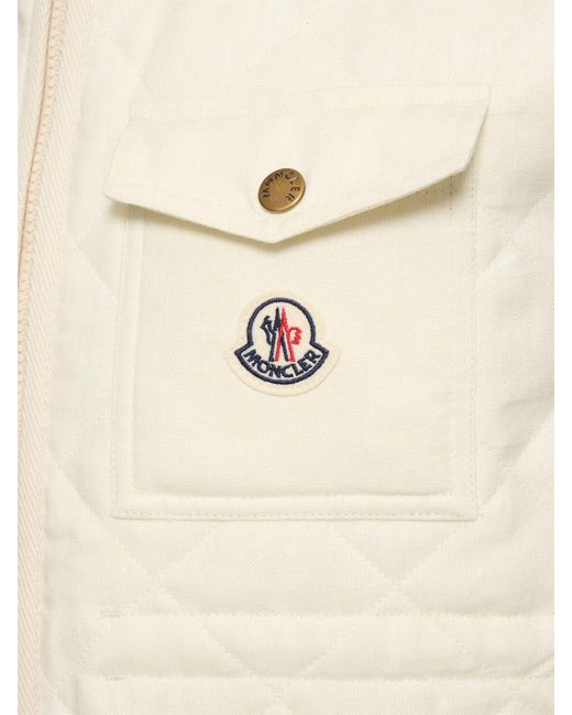 【MONCLER】Vigny ベスト リネン素材 ダイヤモンドキルティング Moncler Vigny ダイヤモンドキルティングリネンベスト