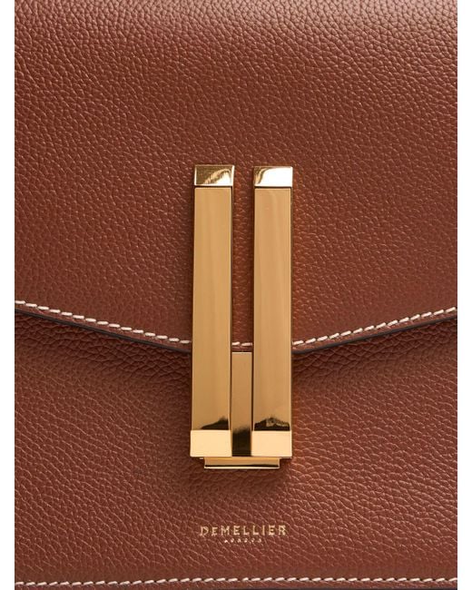 DeMellier London Brown Vancouver Grain Leather Top-Handle Bag