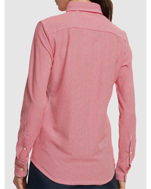 Polo Ralph Lauren Pink Striped Long Sleeve Shirt W/ Logo