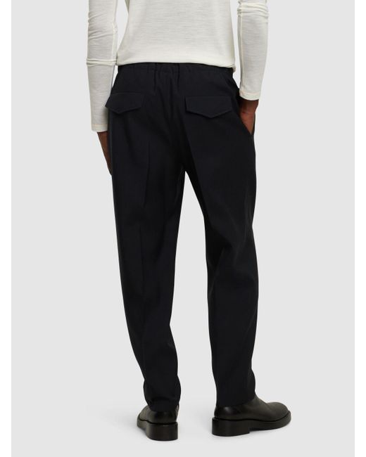 メンズ Jil Sander リラックスフィットウールギャバジンクロップドパンツ Blue