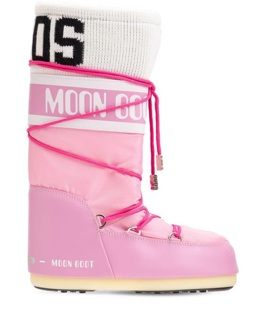 Gcds Pink Classic Icon Moon Boot W/ Knit Band for men