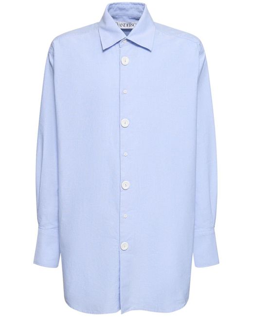Camisa oversize de algodón J.W. Anderson de hombre de color Blue